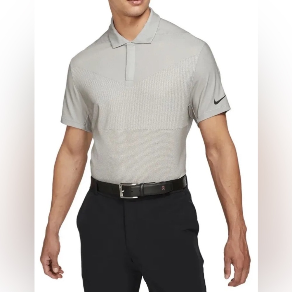 Nike Dri-Fit ADV Tiger Woods Golf Polo Grey DA2995-100 Men's Size Small